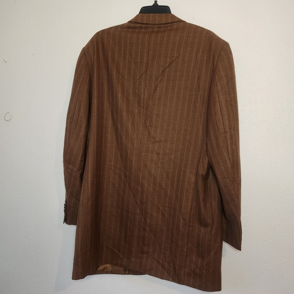 Loriano Collection Super 100's Cloth Brown Pinstripe Blazer 40R - Picture 4 of 10